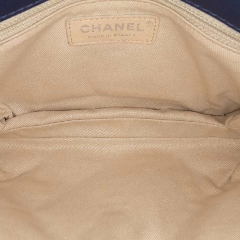 Chanel Mini Double Stitch Hamptons Flap Blue Leather Very good - Model View