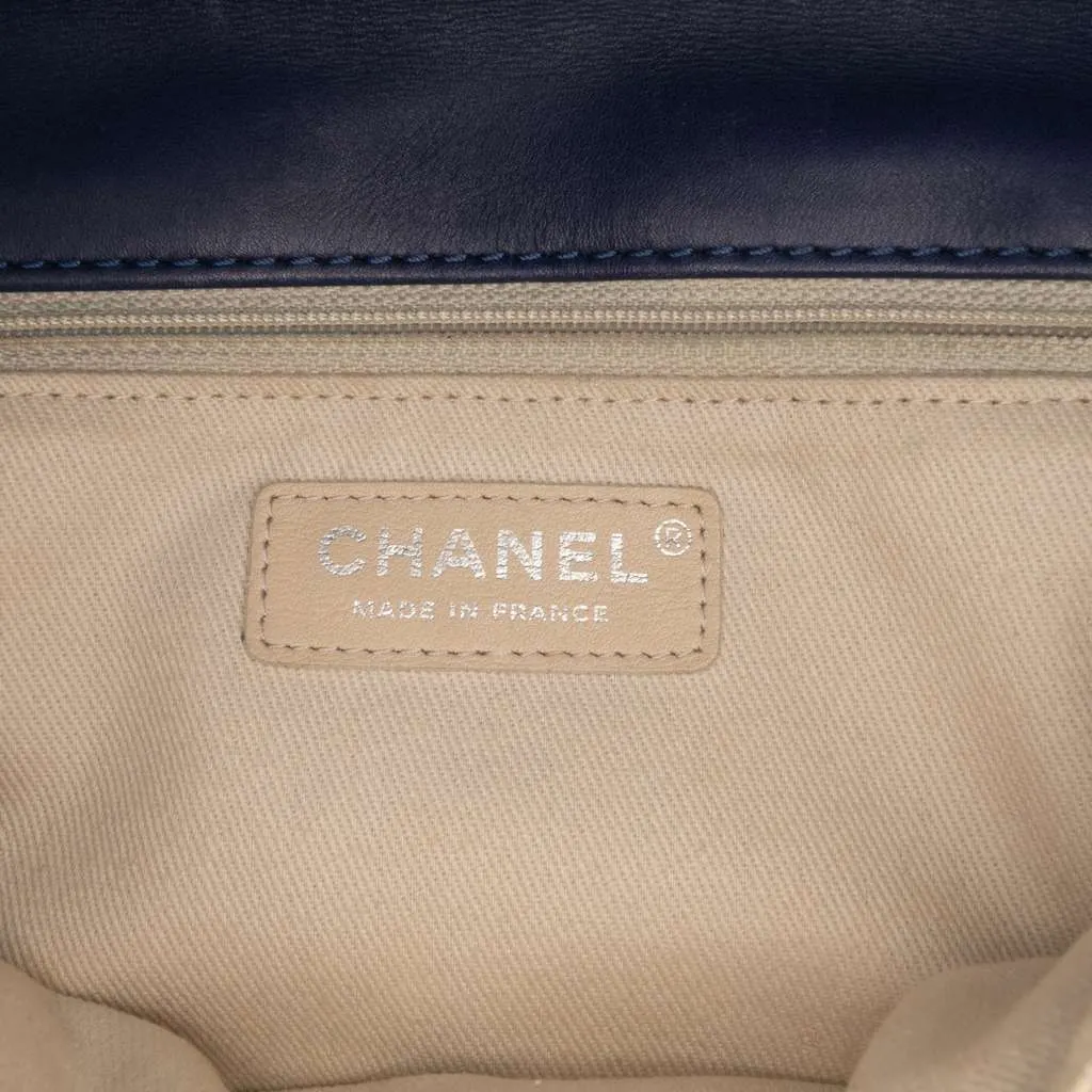 Chanel Mini Double Stitch Hamptons Flap Blue Leather Very good - Box View