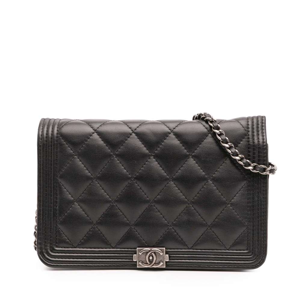 Chanel Quilted Lambskin Boy Wallet On Chain