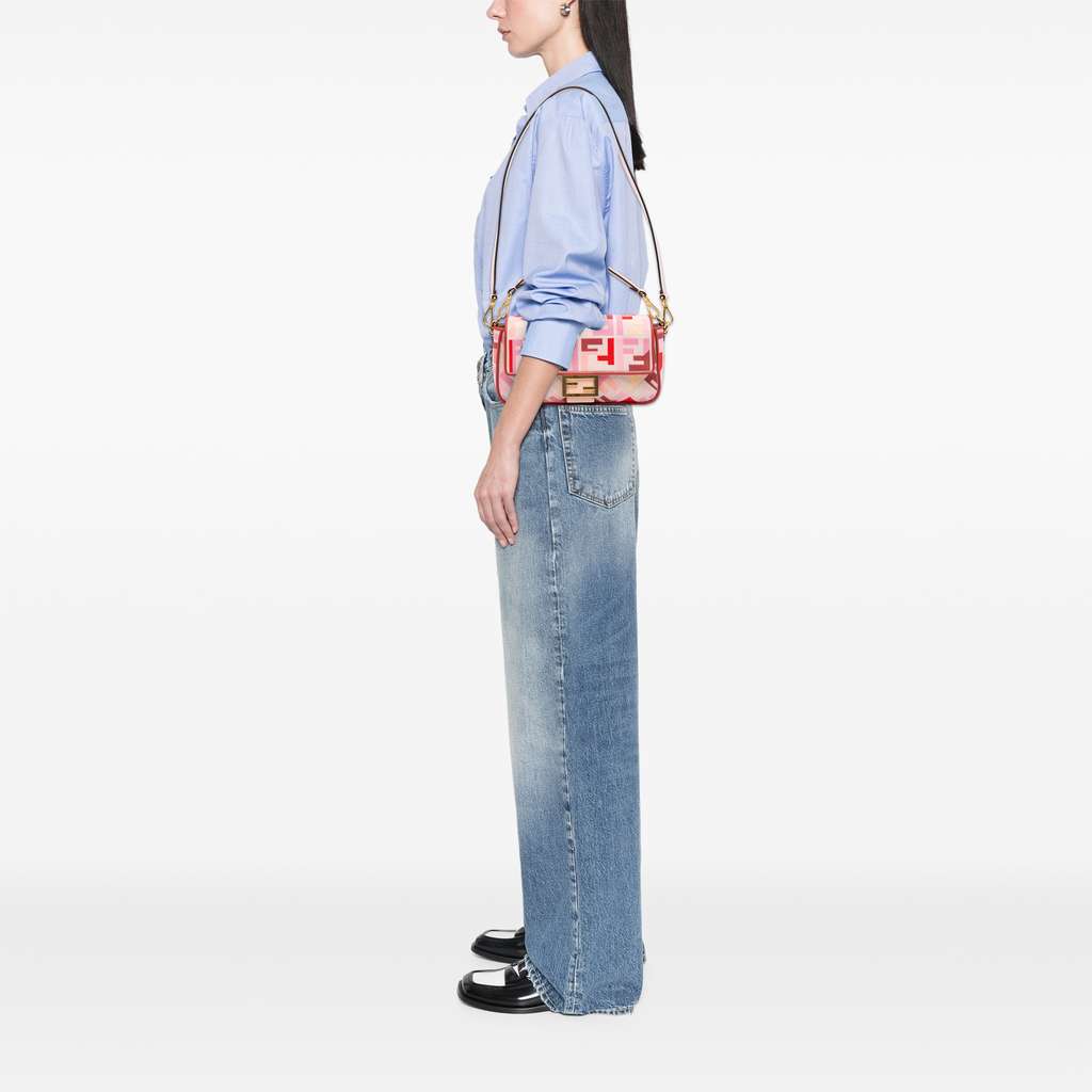 Fendi Zucca Embroidered Canvas Baguette Satchel - Image 13