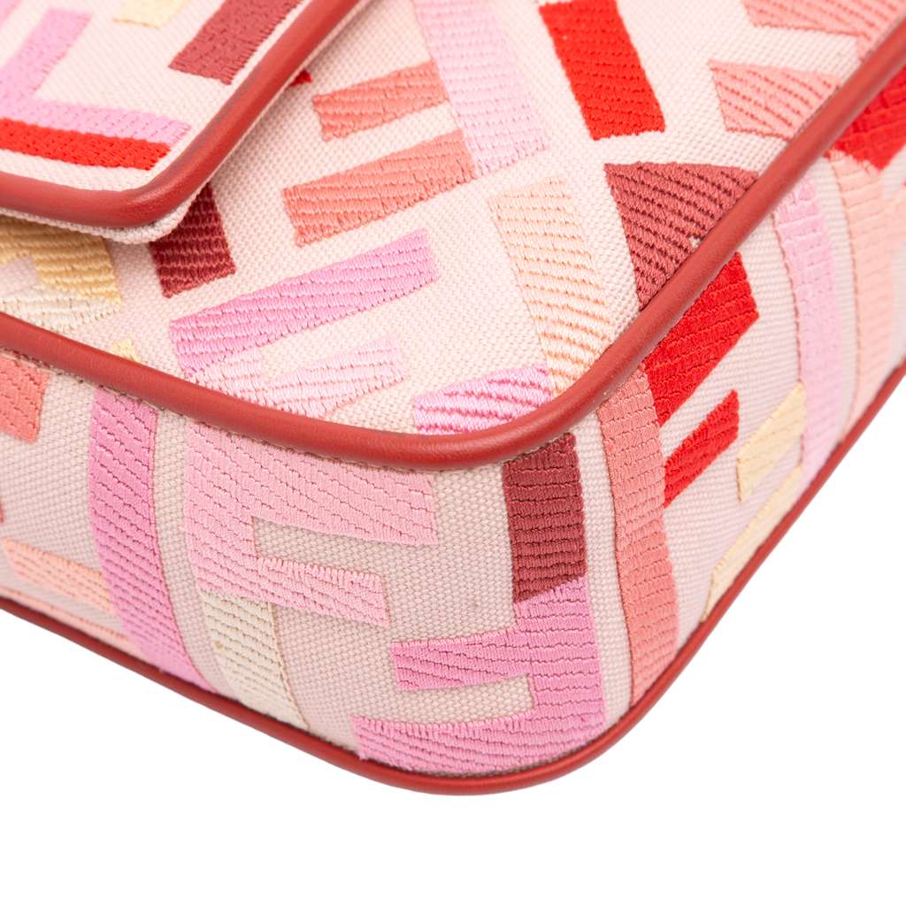 Fendi Zucca Embroidered Canvas Baguette Satchel - Detail 2