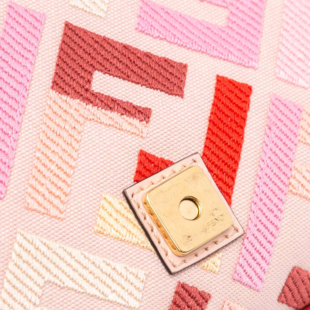 Fendi Zucca Embroidered Canvas Baguette Satchel - Image 10