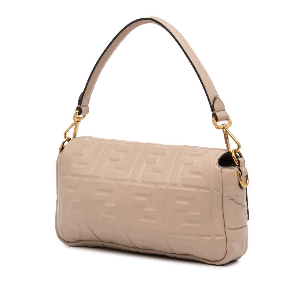 Fendi Zucca Embossed Leather Baguette Satchel - 2