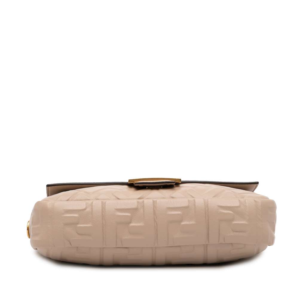 Fendi Zucca Embossed Leather Baguette Satchel - 3