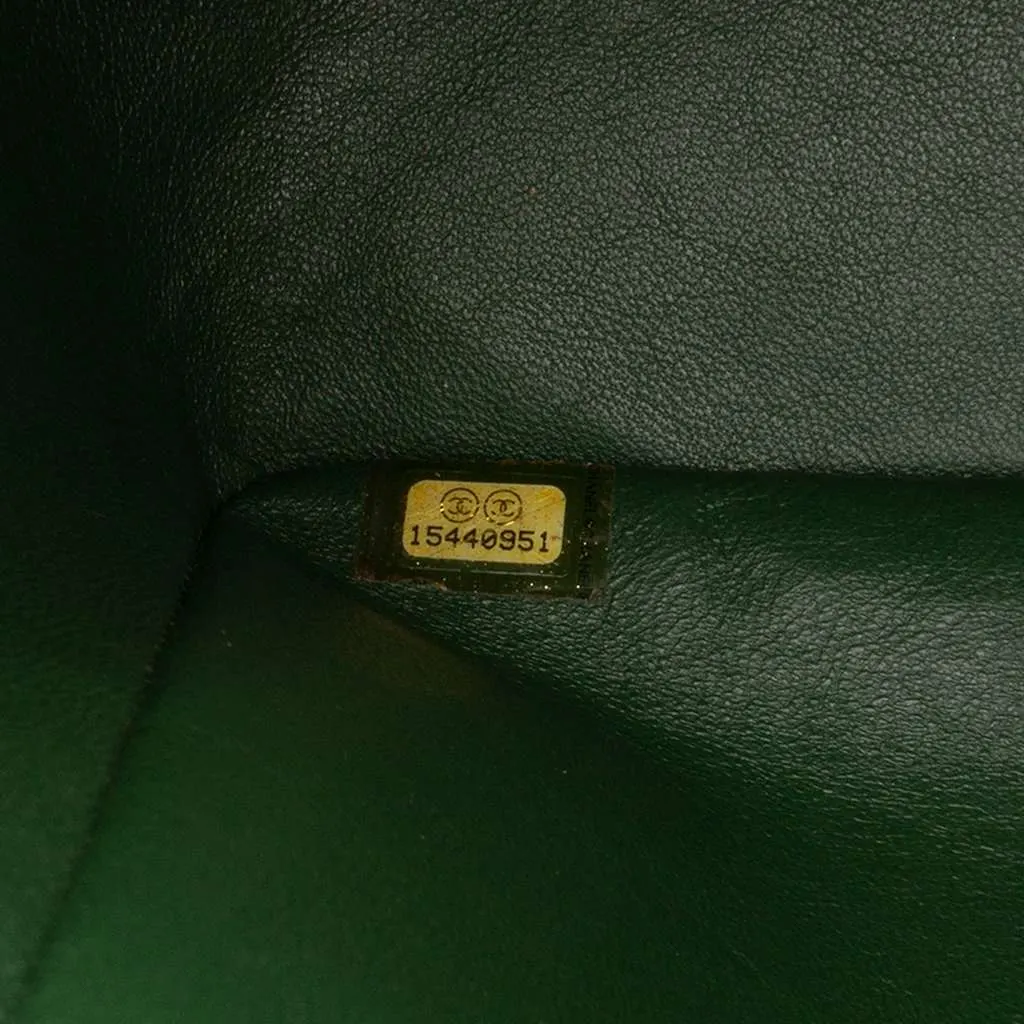Chanel Jumbo Classic Patent Double Flap Green Leather Good - Box View