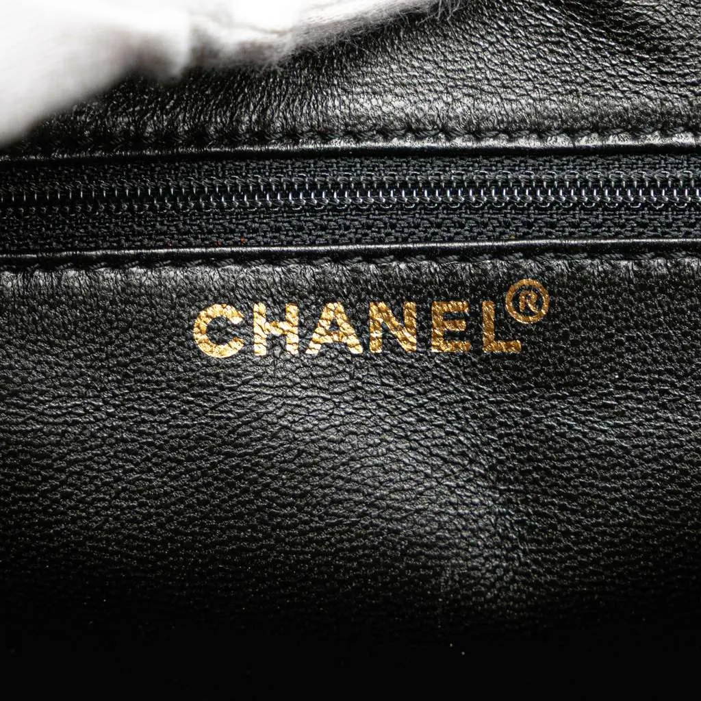 Chanel CC Chocolate Bar Suede Chain Camera Bag Black Leather Good - Box View