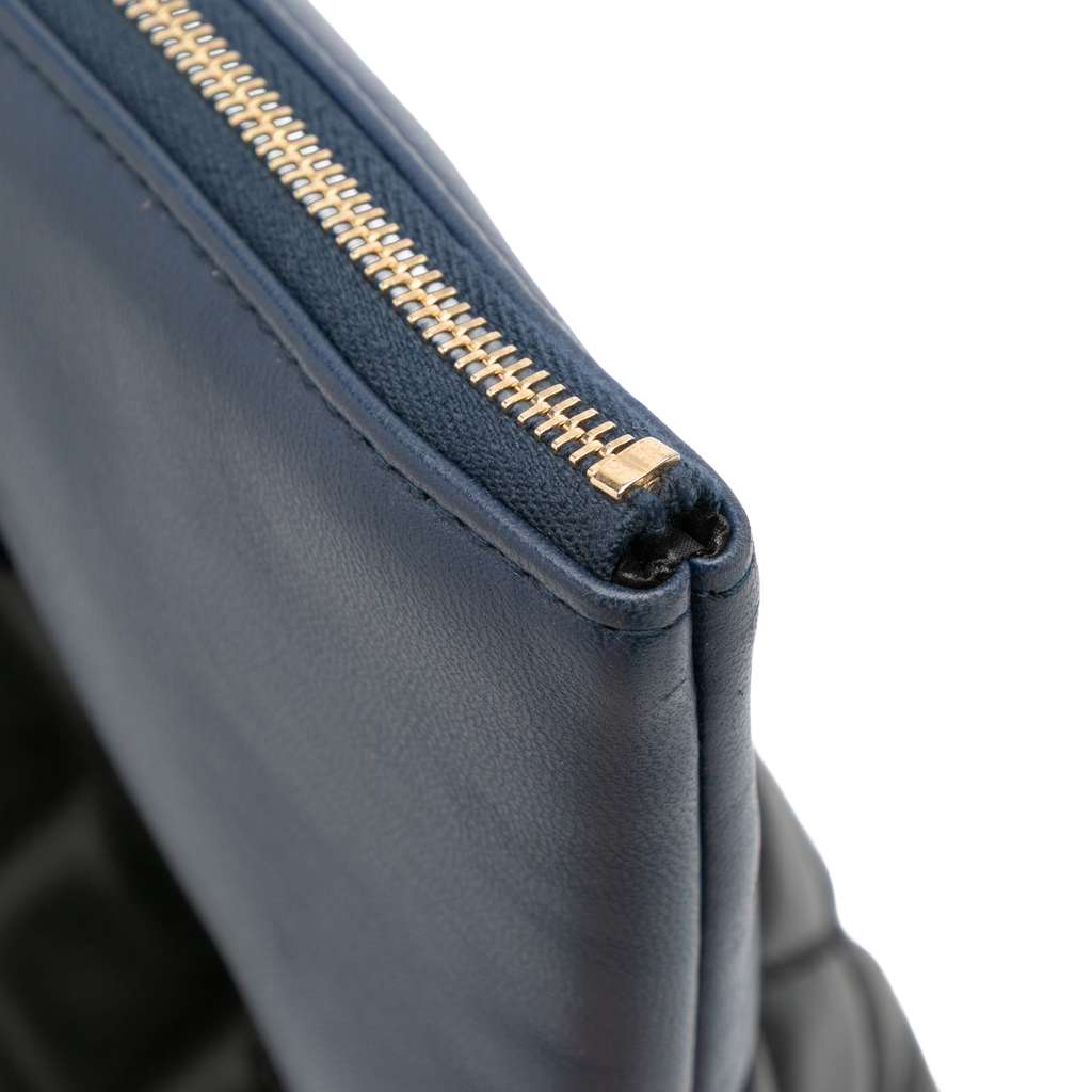 Chanel Large Bicolor Quilted Leather Pearl O Case Clutch - Image 12