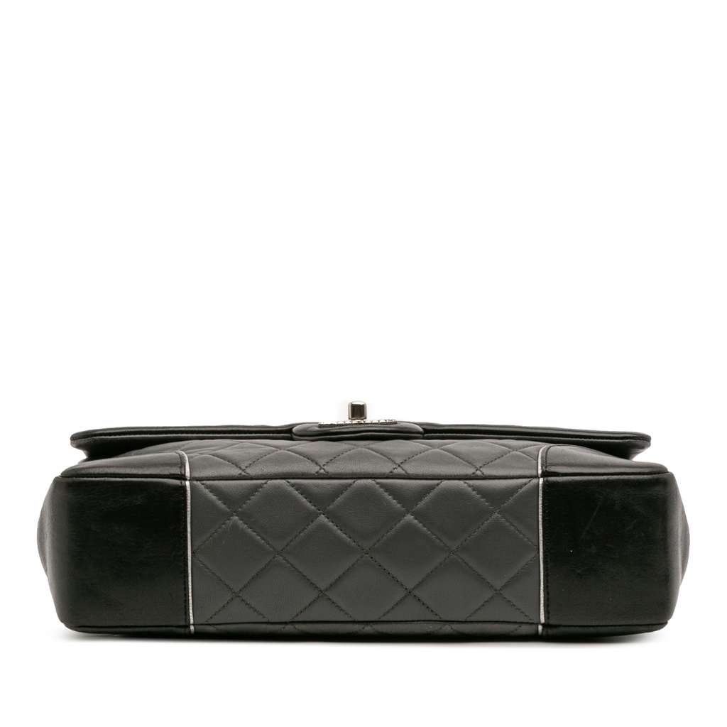 Chanel Paris Salzburg Jumbo Bicolor Quilted Lambskin Tyrolean Flap - Image 6