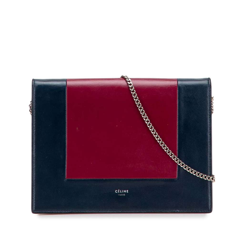 Celine Leather Frame Wallet on Chain