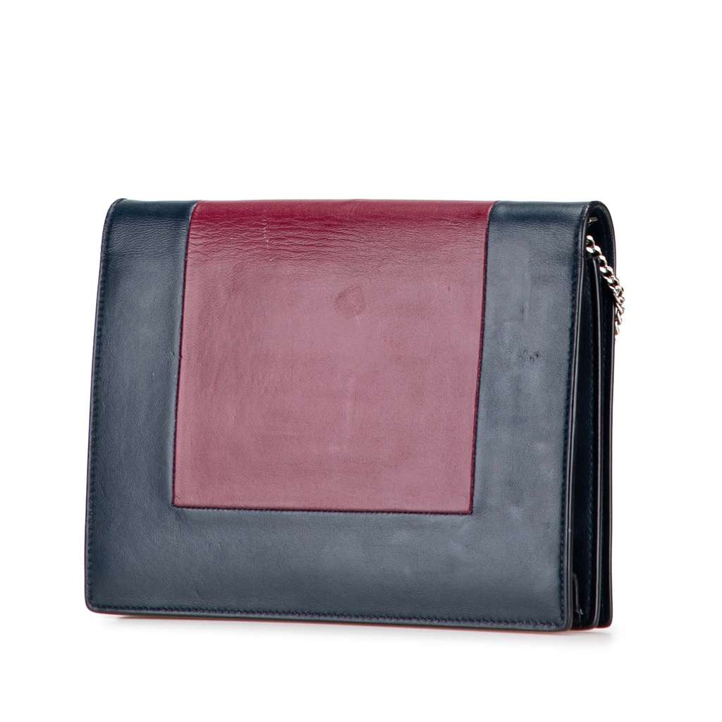 Celine Leather Frame Wallet on Chain - Back view