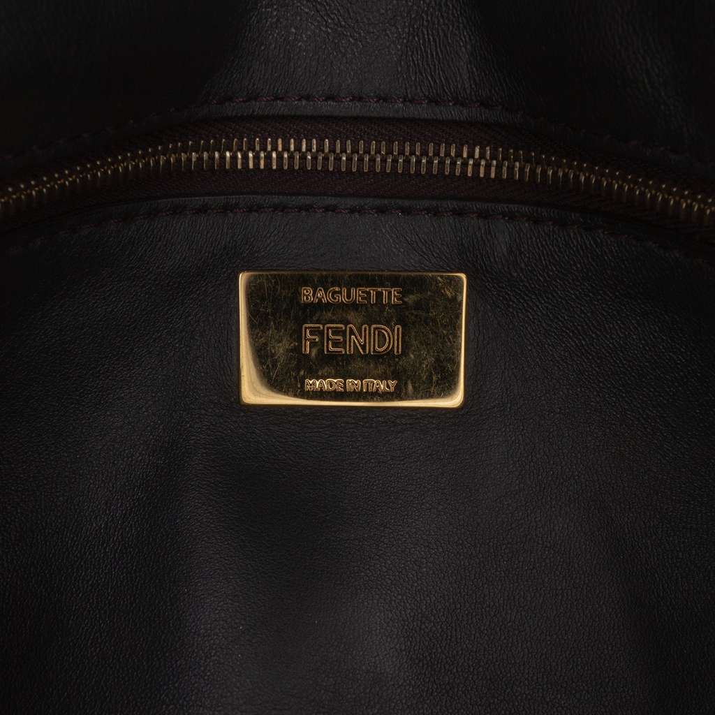 Fendi Zucca Embroidered Canvas Bird Baguette Satchel - 5