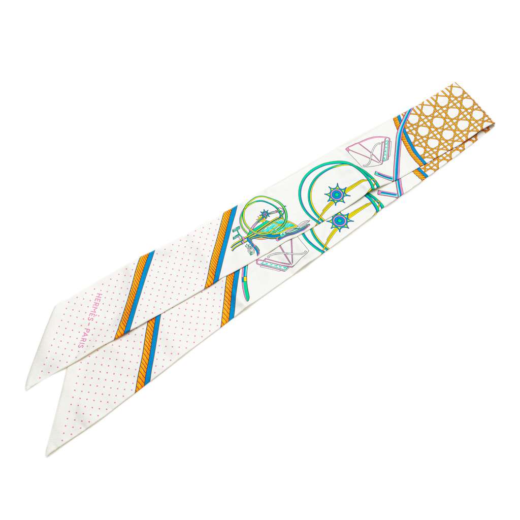 Hermès Les Voitures a Transformation Silk Twilly Scarf