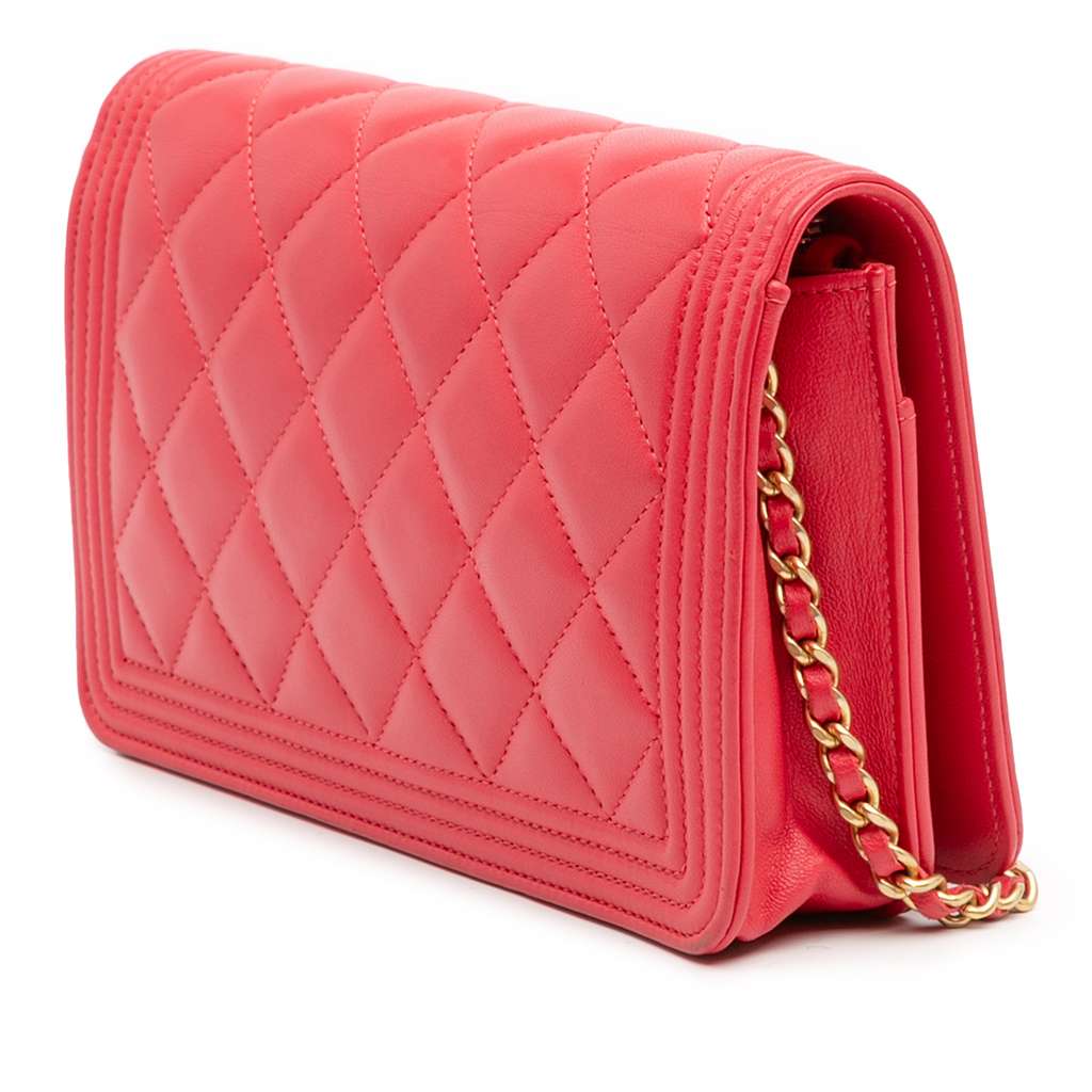 Chanel Quilted Caviar Boy Wallet on Chain - Back view