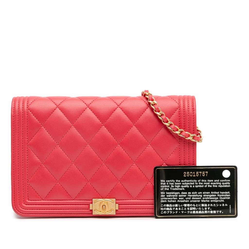 Chanel Quilted Caviar Boy Wallet on Chain - Image 14