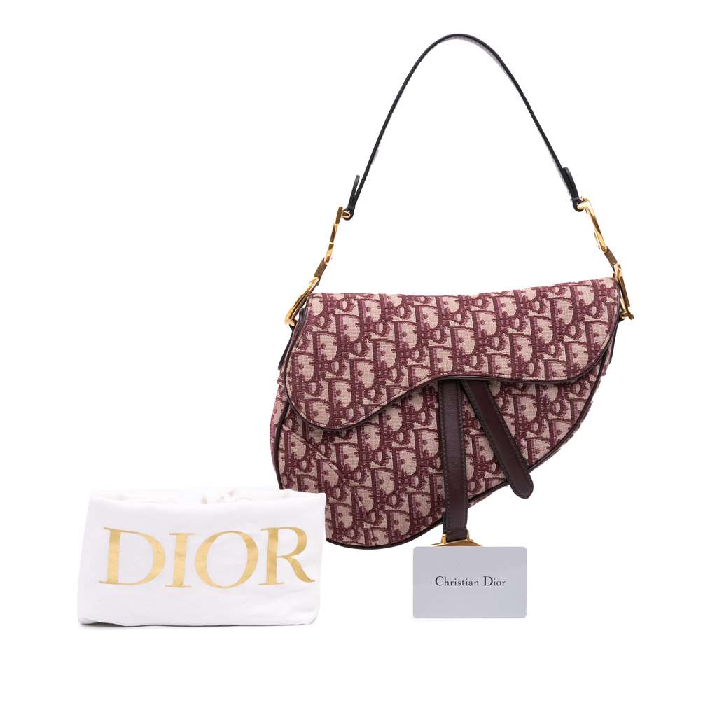 Dior Mini Oblique Canvas Saddle Bag - Image 13