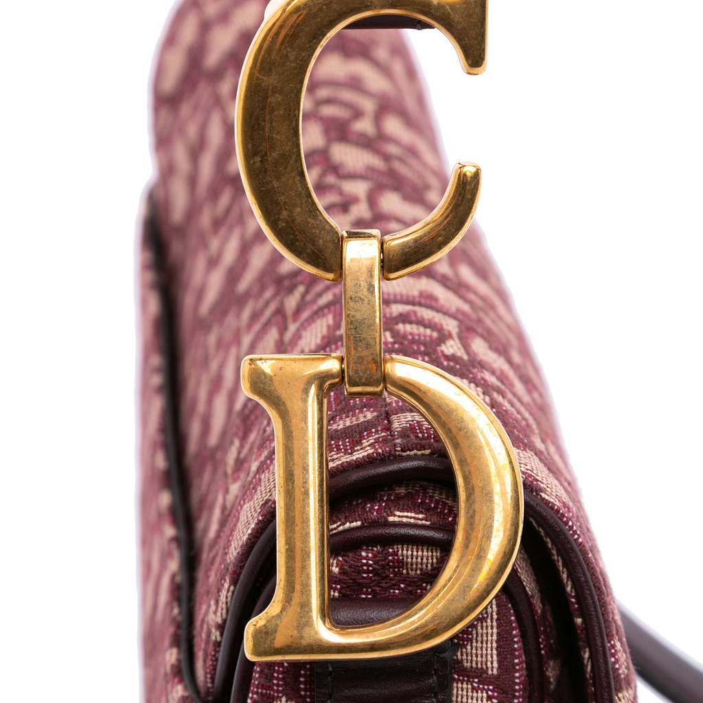 Dior Mini Oblique Canvas Saddle Bag - Image 11