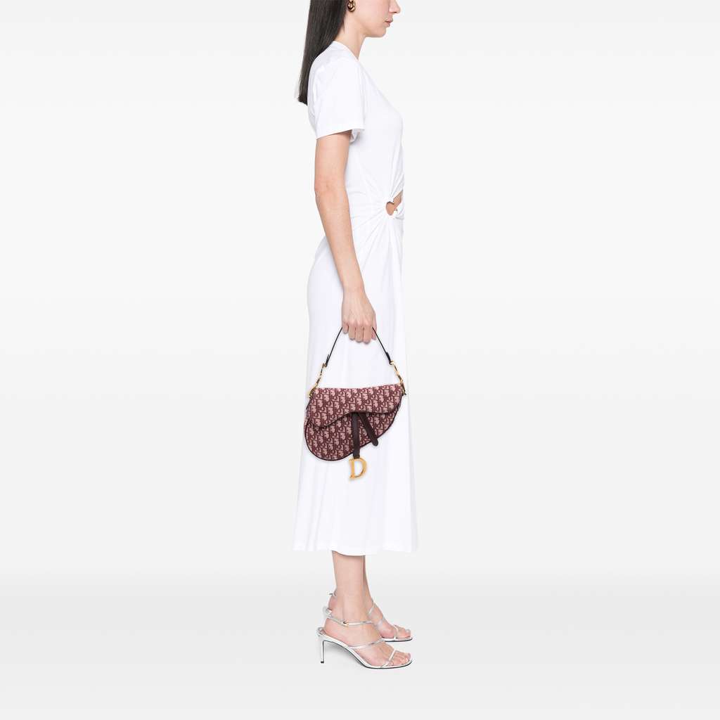 Dior Mini Oblique Canvas Saddle Bag - Image 12