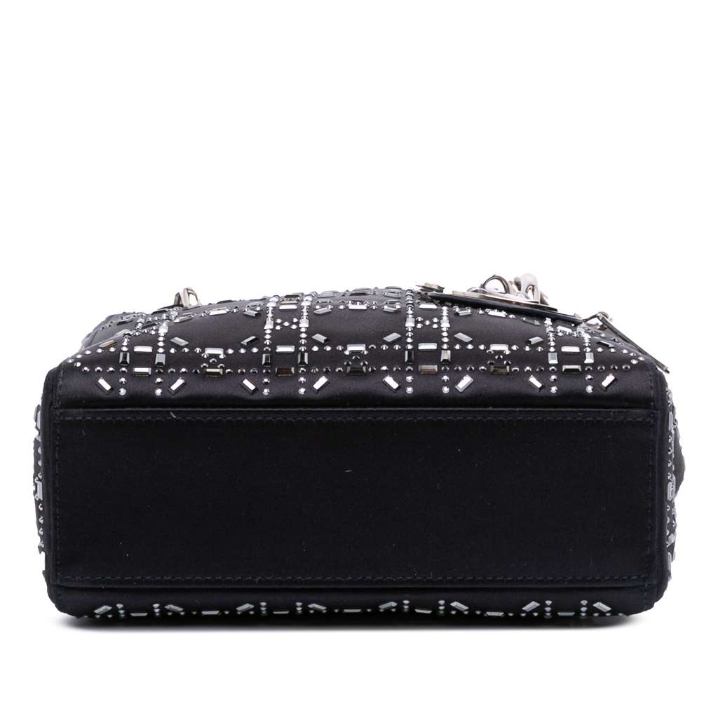 Dior Mini Satin Cannage Strass Crystal Embellished Lady Dior - 3