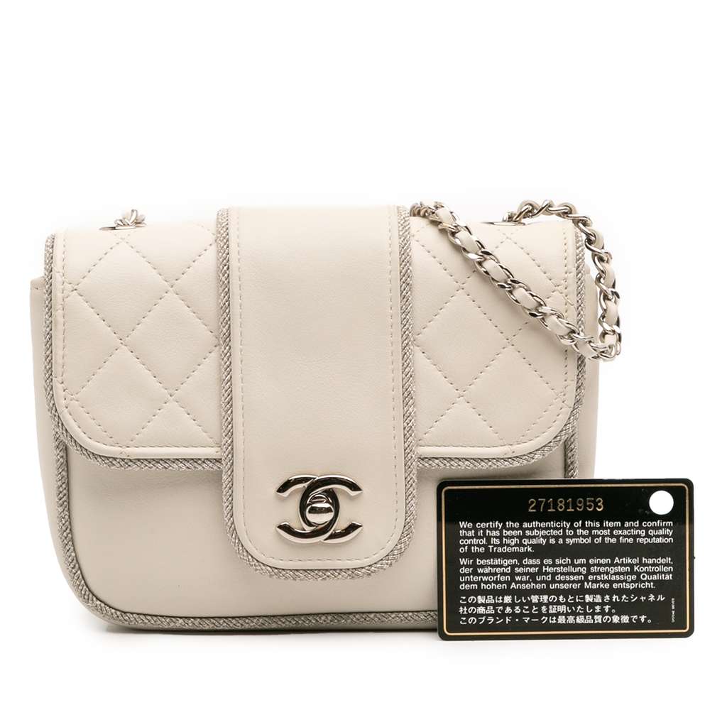 Chanel Mini Quilted Lambskin and Metallic Trim Elementary Chic Flap - Image 15