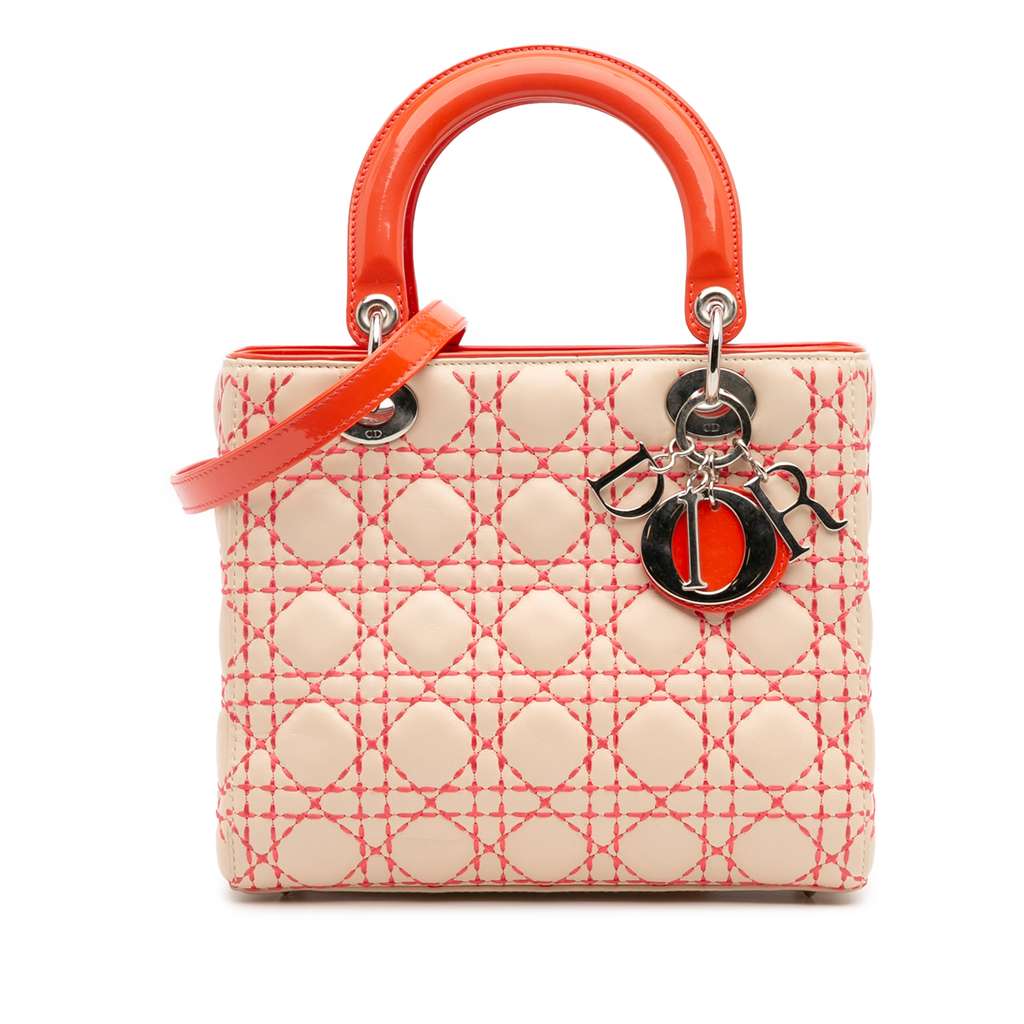 Dior Medium Lambskin Cannage Stitched Lady Dior