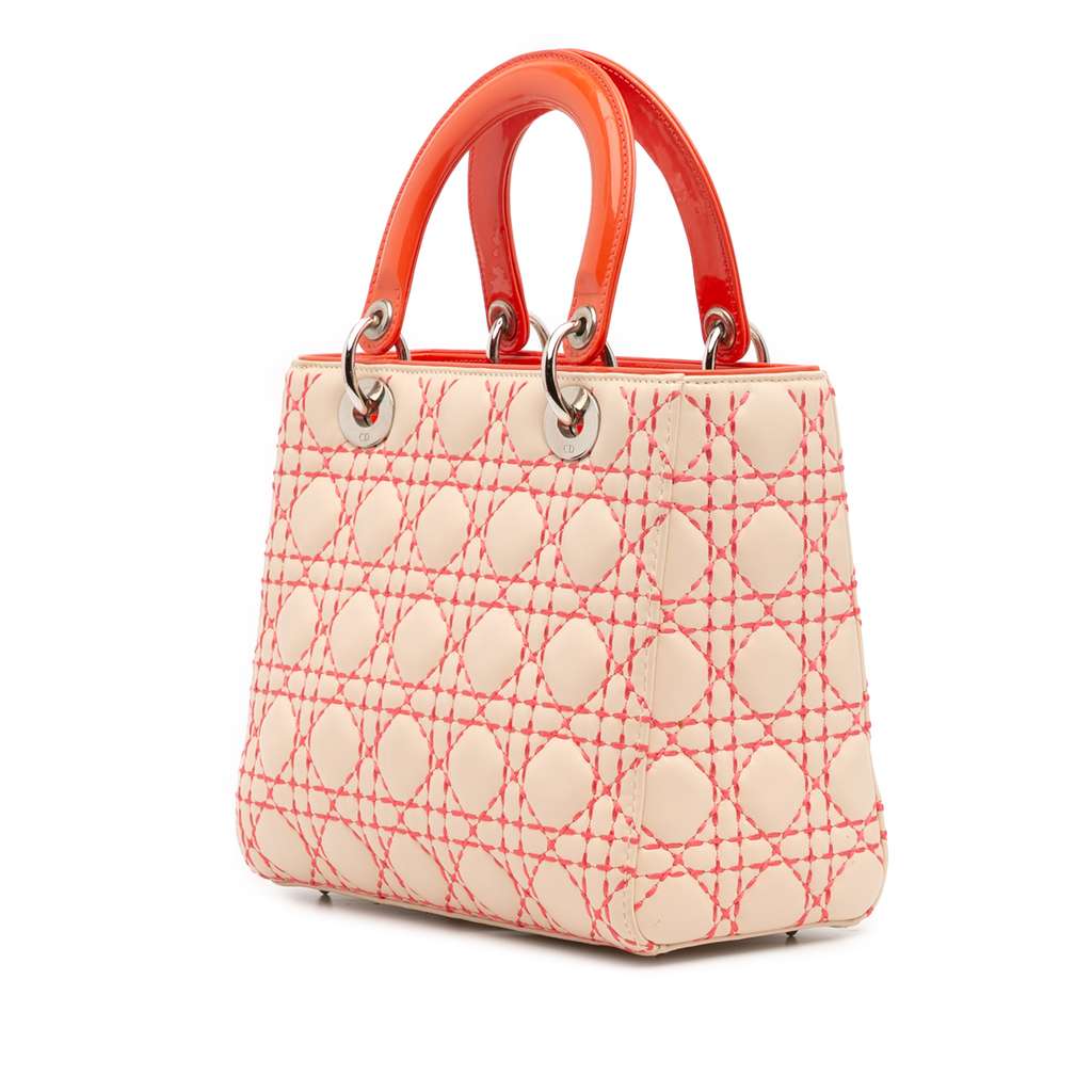 Dior Medium Lambskin Cannage Stitched Lady Dior - Back view