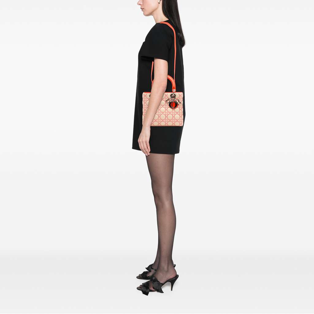 Dior Medium Lambskin Cannage Stitched Lady Dior - Image 14