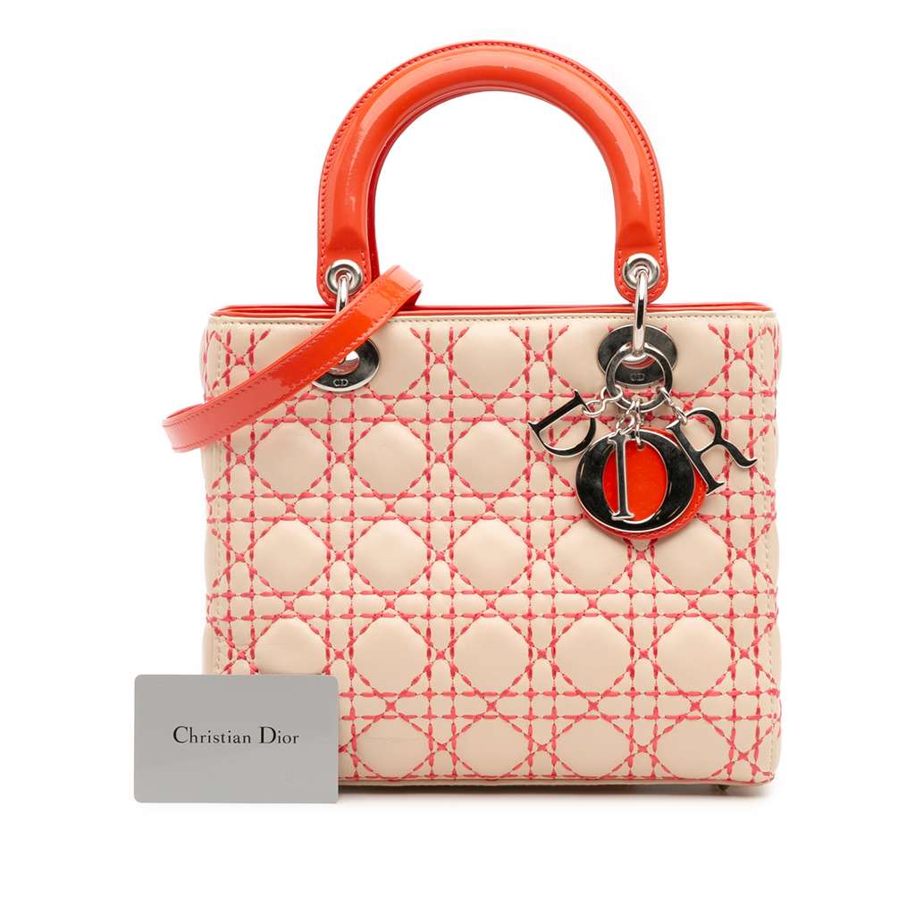 Dior Medium Lambskin Cannage Stitched Lady Dior - Image 15