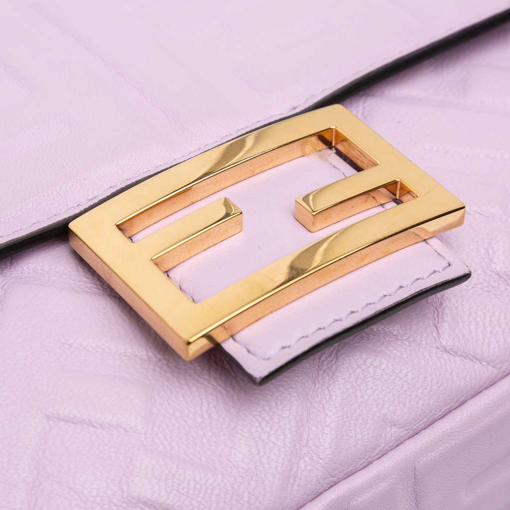 Fendi Zucca Embossed Leather Baguette Satchel - Image 10