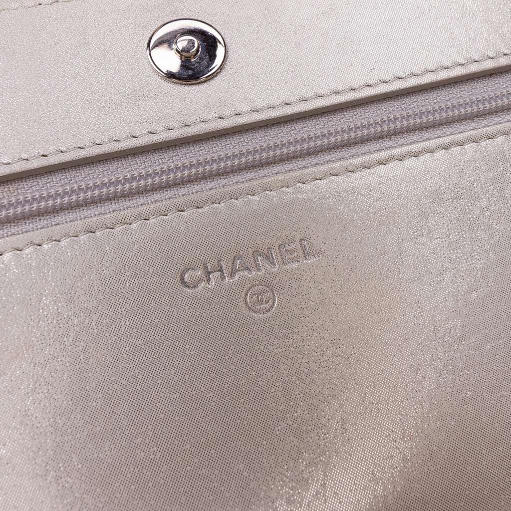 Chanel Metallic Lambskin Star Embossed Wallet On Chain - 5