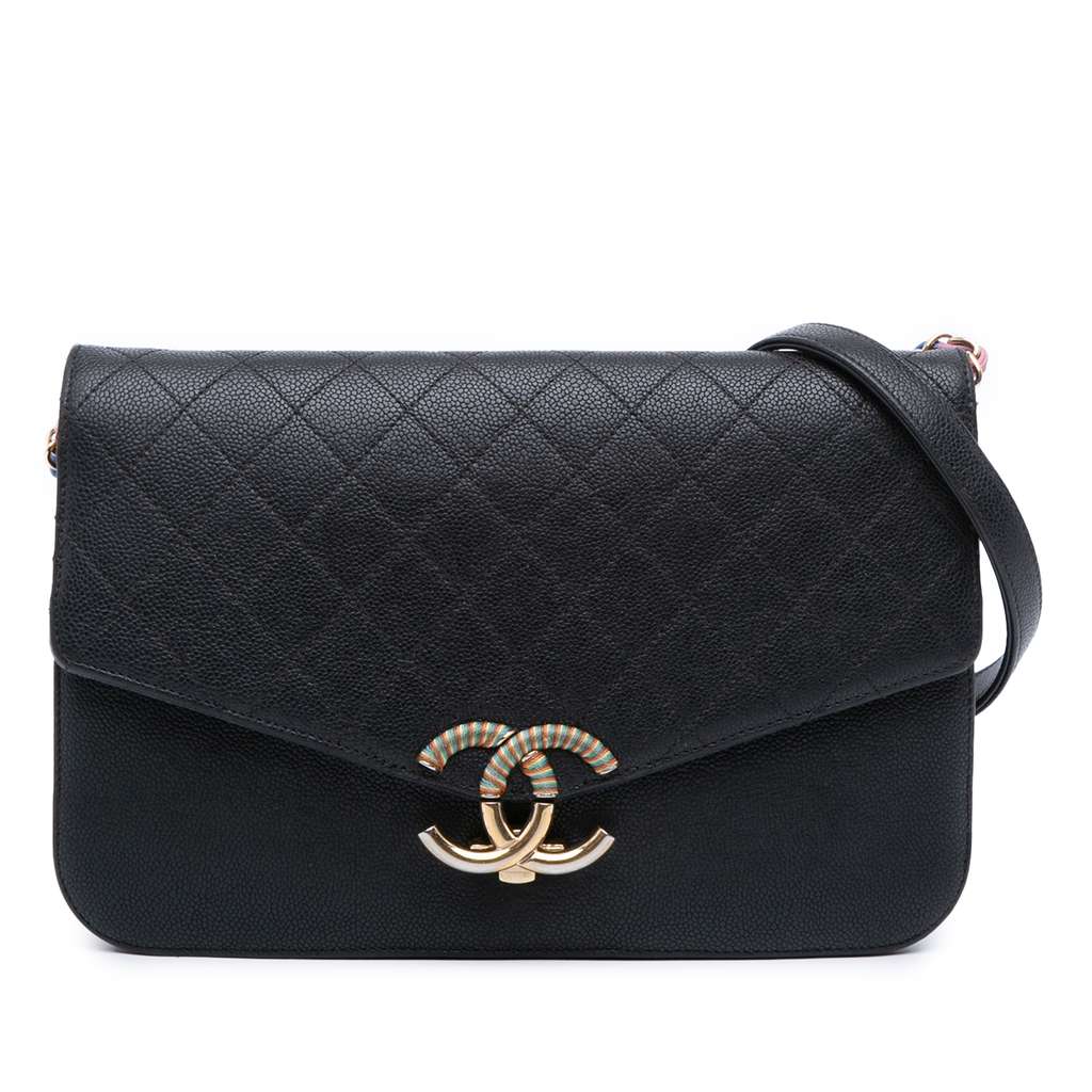 Chanel Paris Cuba Medium Caviar Thread Around Flap