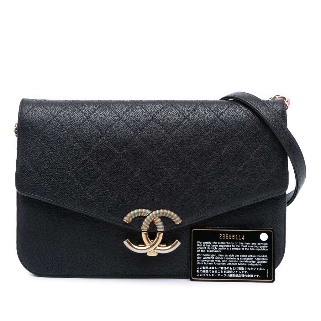Chanel Paris Cuba Medium Caviar Thread Around Flap - Image 17