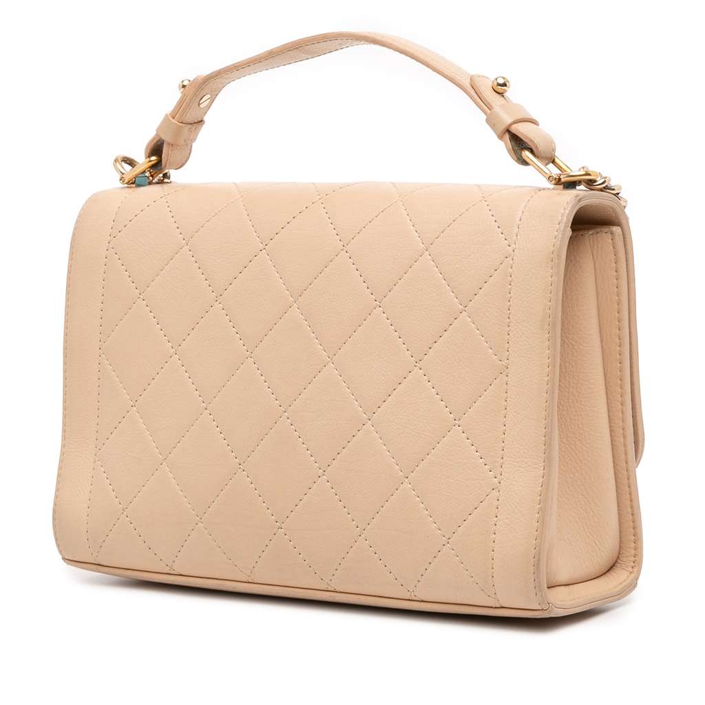 Chanel Medium Quilted Calfskin Label Click Flap - Back view