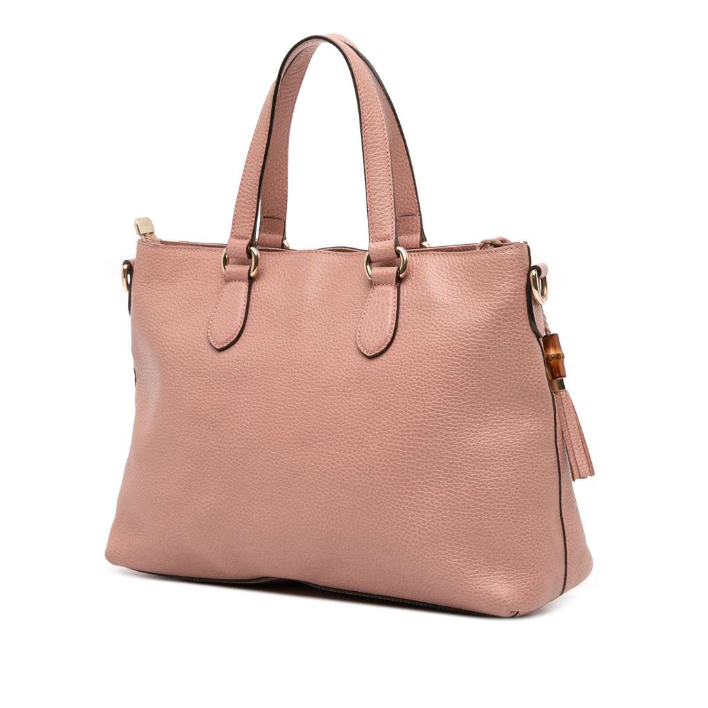 Gucci Leather Bamboo Tassel Satchel - Back view