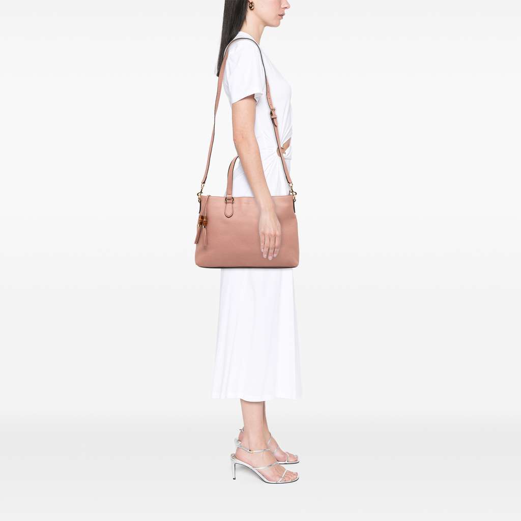 Gucci Leather Bamboo Tassel Satchel - Image 13