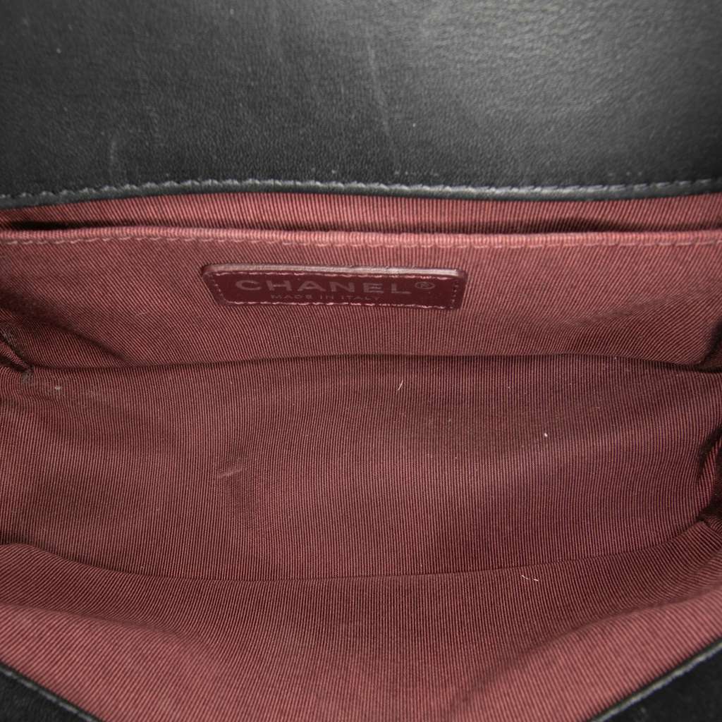 Chanel Small Bicolor Woven Calfskin Boy Flap - 4