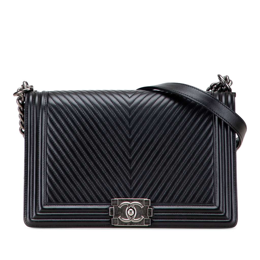 Chanel Medium Chevron Calfskin Boy Flap