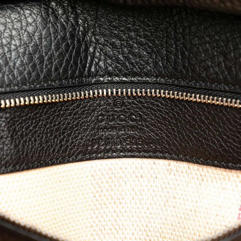 Gucci Medium Leather Bamboo Daily Satchel Black Leather Good - Box View