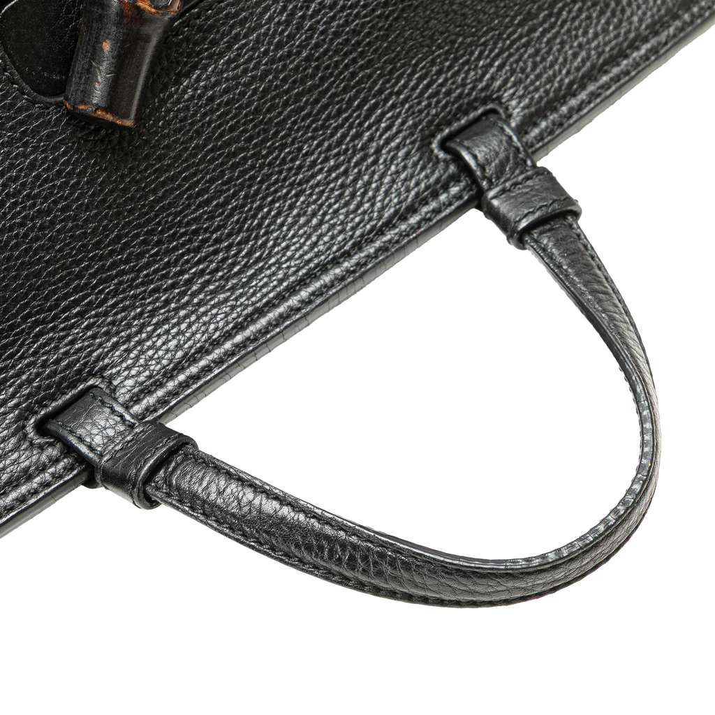 Gucci Medium Leather Bamboo Daily Satchel - Image 12