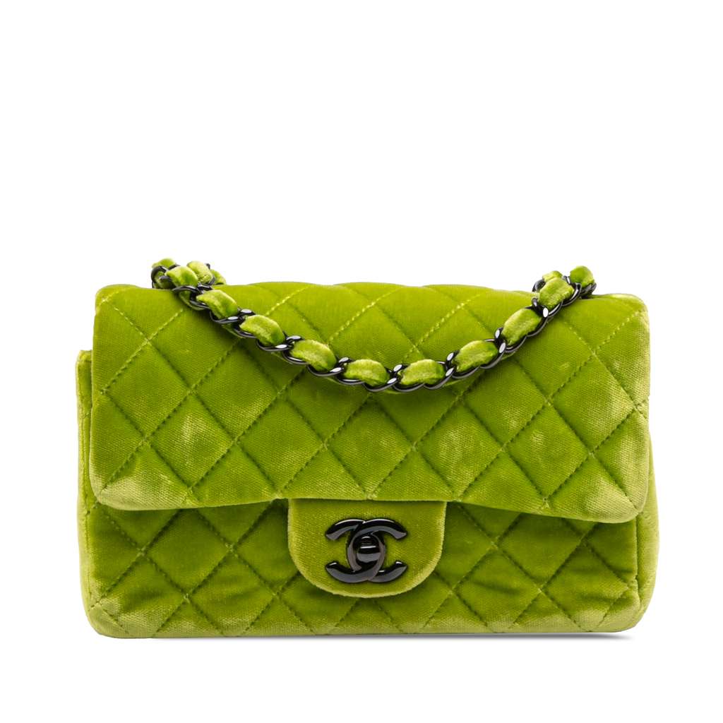 Chanel Mini Rectangular Classic Velvet Single Flap