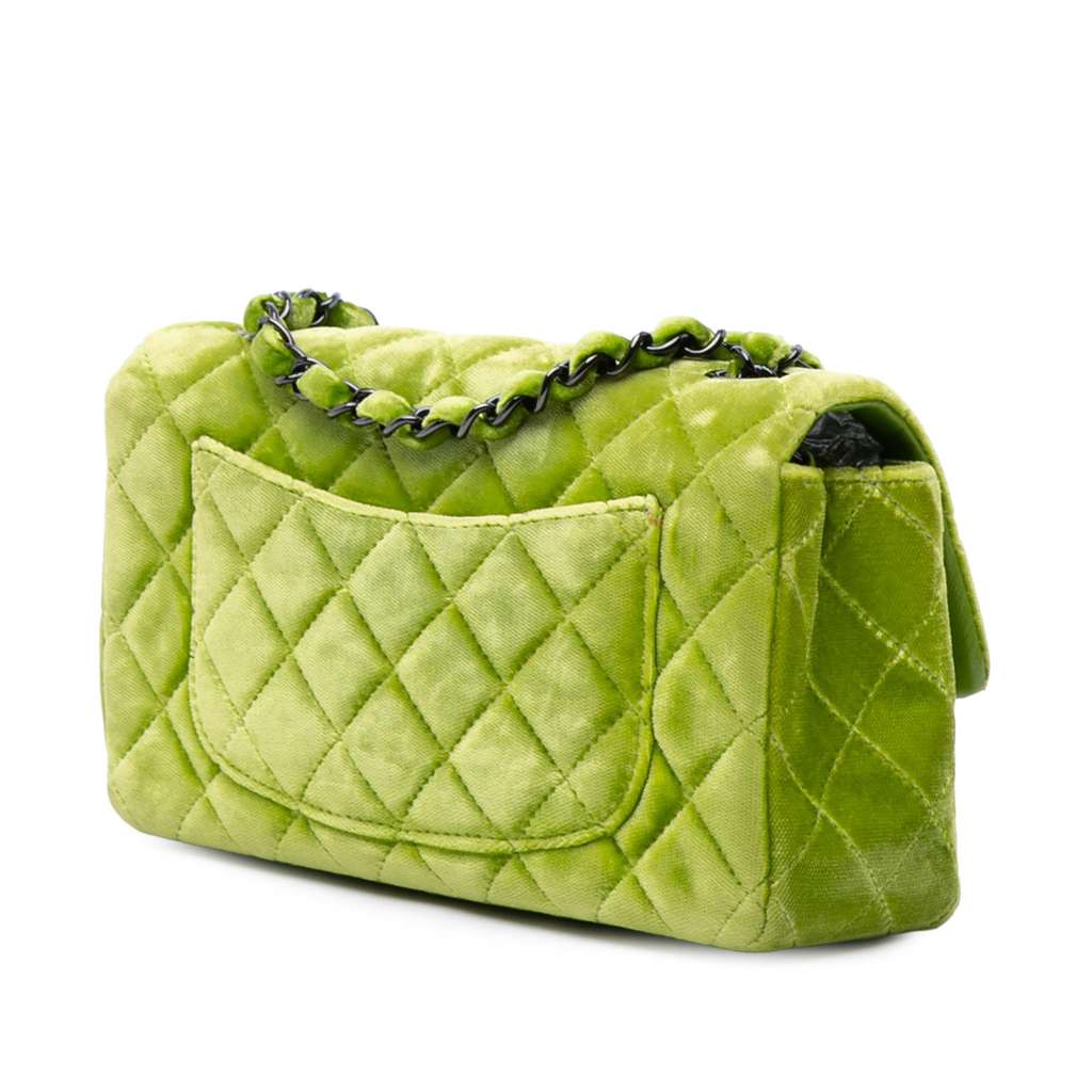 Chanel Mini Rectangular Classic Velvet Single Flap - Back view