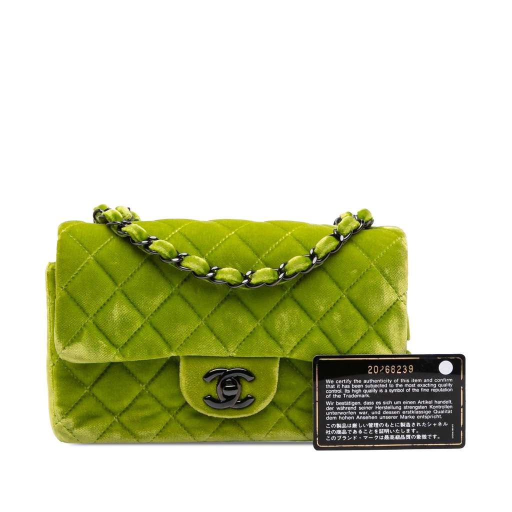 Chanel Mini Rectangular Classic Velvet Single Flap - Image 11