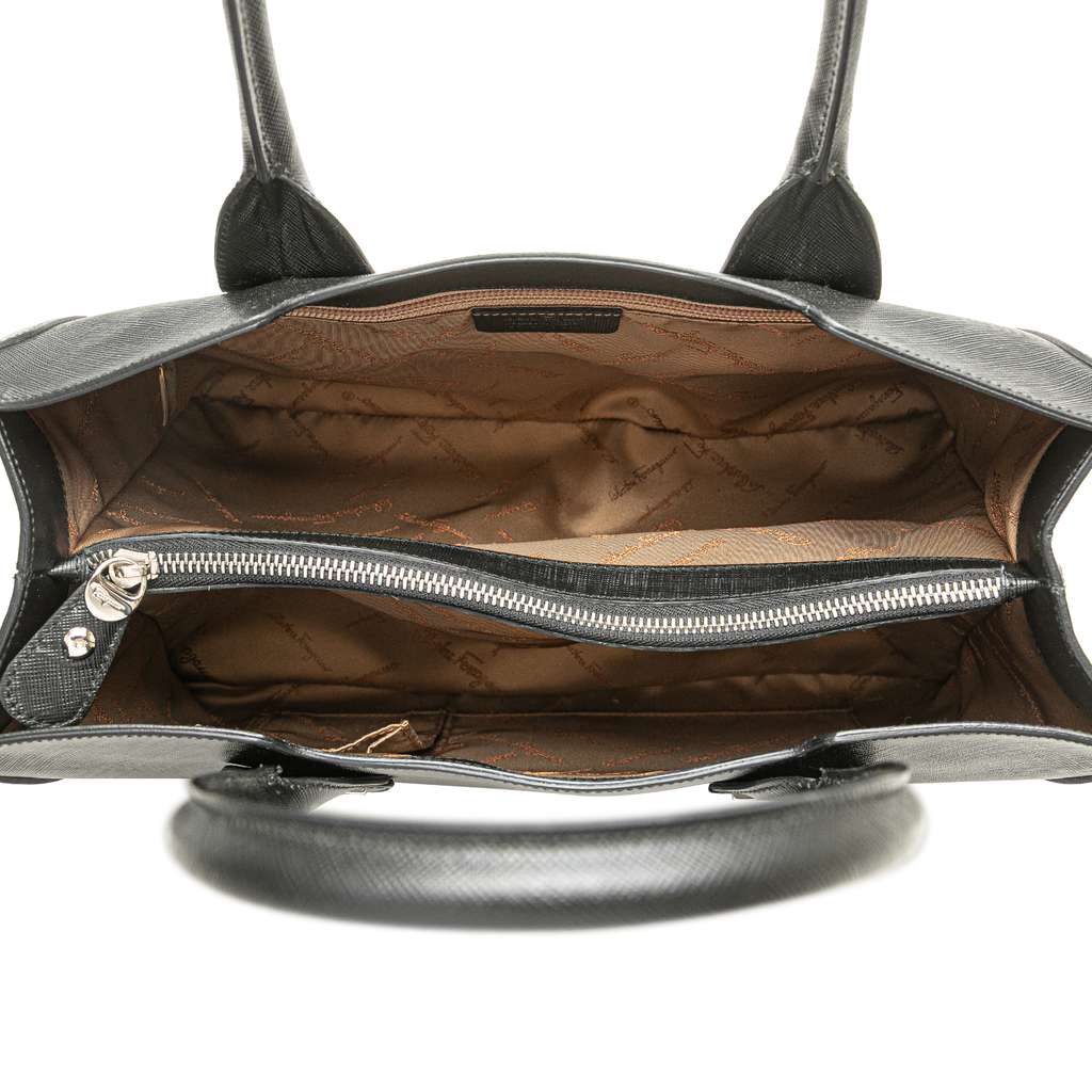 Salvatore Ferragamo Leather Double Gancini Tote - 4