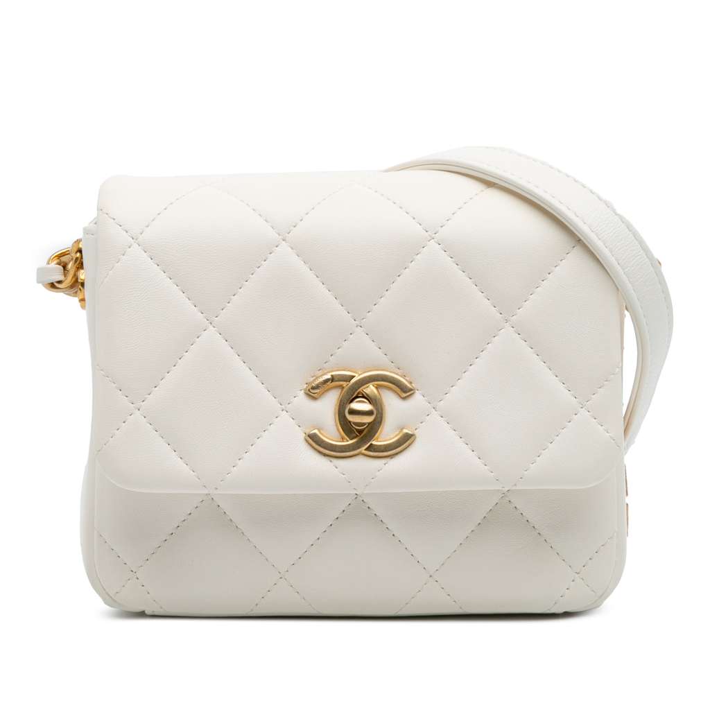 Chanel Mini Quilted Lambskin Side Note Flap