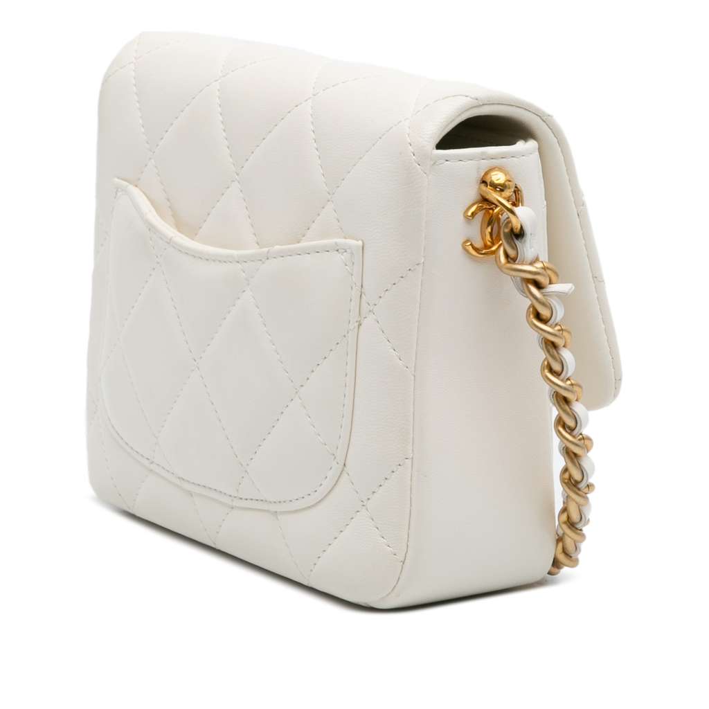 Chanel Mini Quilted Lambskin Side Note Flap - Back view
