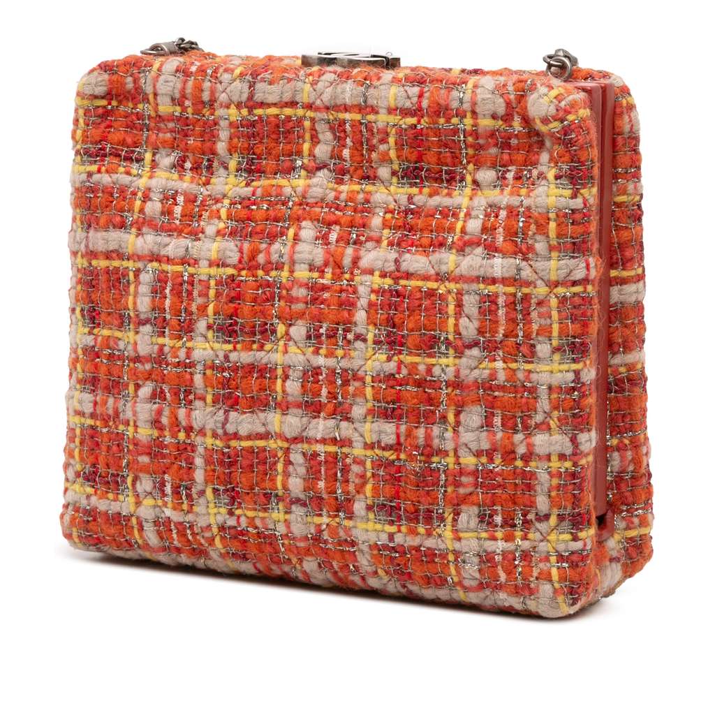 Chanel Multicolor Tweed and Leather Quadrato Box Shoulder Bag - Back view