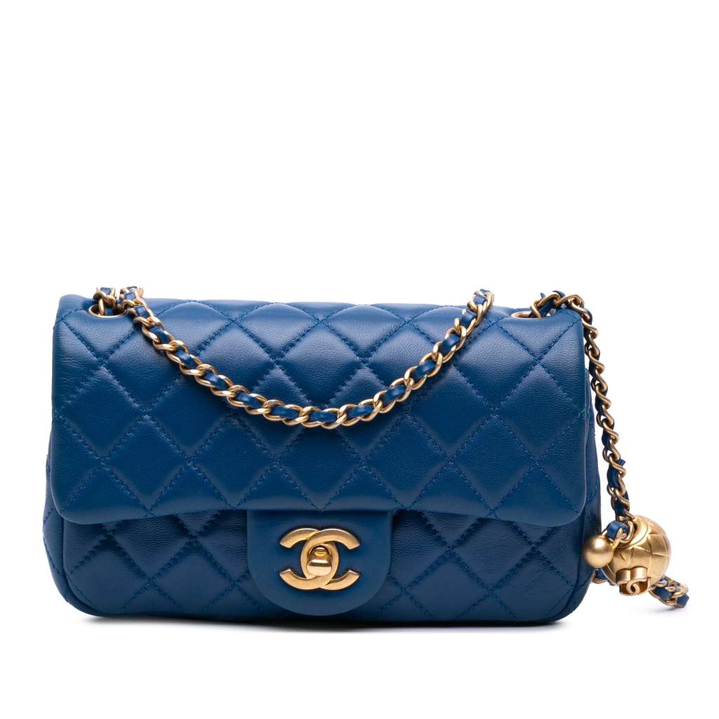 Chanel Mini Rectangular Lambskin Pearl Crush Flap