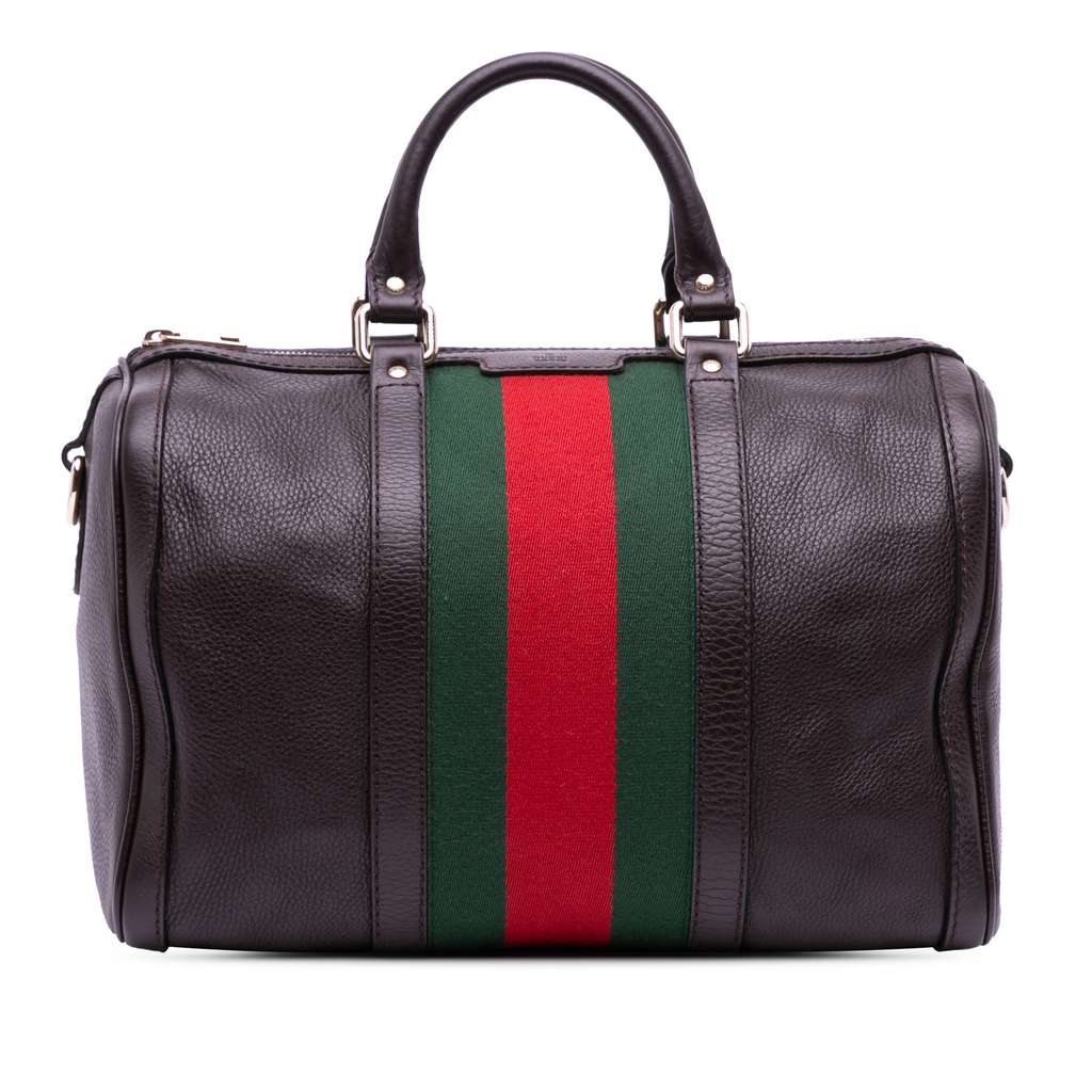Gucci Calfskin Web Joy Boston Bag