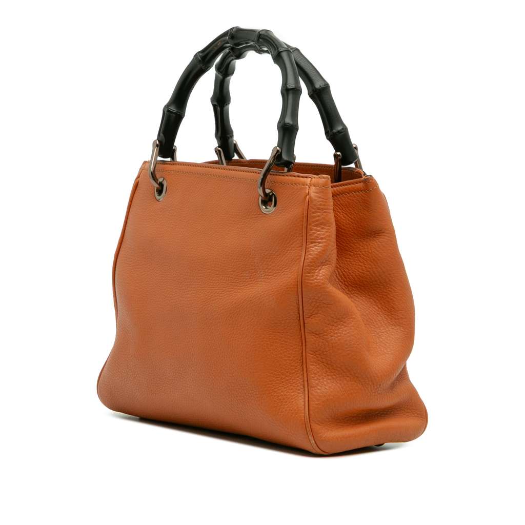 Gucci Small Calfskin Bamboo Shopper Satchel - 2