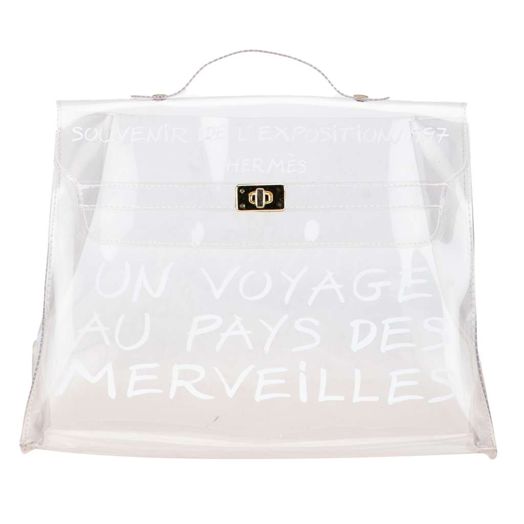 Hermès Vinyl Souvenir De L Exposition Kelly Handbag