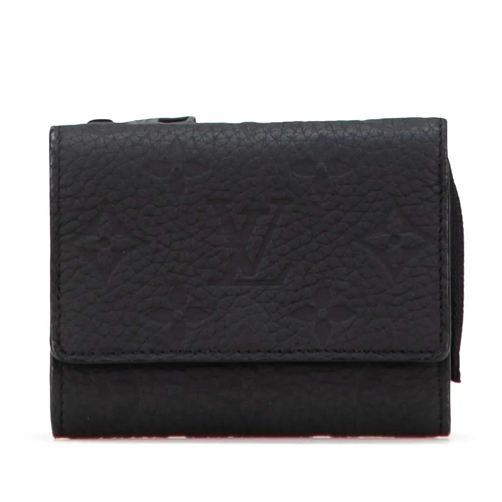 Louis Vuitton Monogram Taurillon Slender Pilot Wallet Black Leather Good - Front View